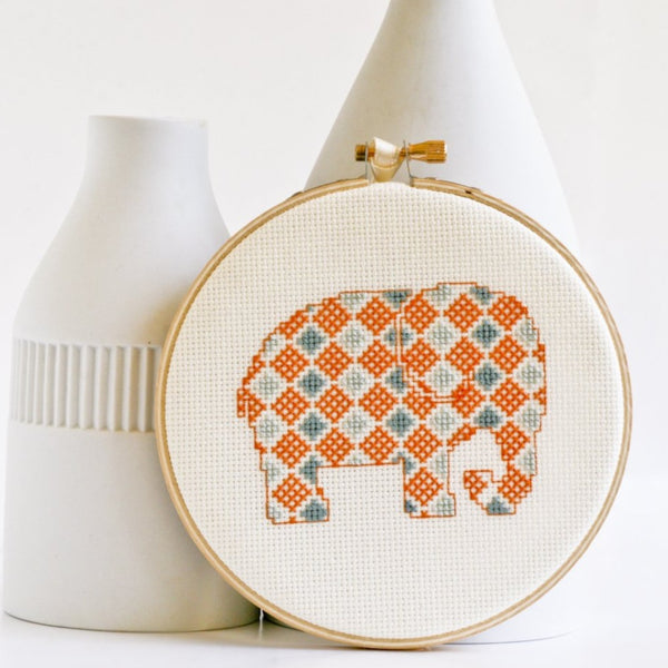 Elephant Cross Stitch Pattern - Digital Download