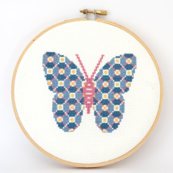Patterned Butterfly Cross Stitch Pattern - Digital Download