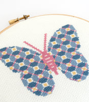 Patterned Butterfly Cross Stitch Pattern - Digital Download