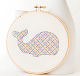 Plaid Whale Cross Stitch Pattern - Digital Download