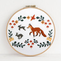 Fox and Rabbits Cross Stitch Pattern - Digital Download