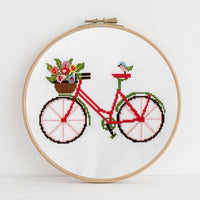 Spring Bicycle Cross Stitch Pattern - Digital Download