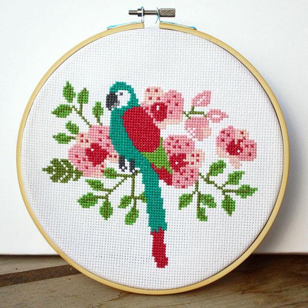 Parrot Cross Stitch Pattern - Digital Download