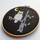 Night Owl Cross Stitch Pattern - Digital Download