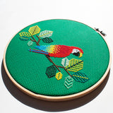 Red Parrot Cross Stitch Pattern - Digital Download