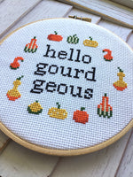 Hello Gourdgeous Cross Stitch Pattern - Digital Download